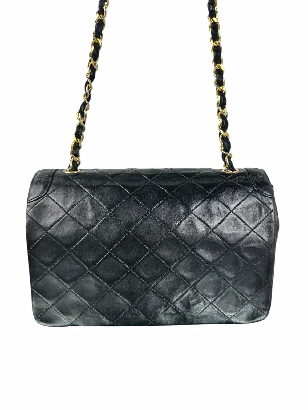 CHANEL CC MINI LAMBSKIN LEATHER FLAP BAG 24KT PLATED